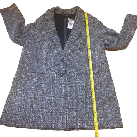 Torrid Longline Knit Blazer Jacket 1X Womens Gray Long Sleeve 2 Button Plaid NWT - Picture 6 of 6